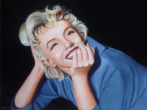 Peinture de Marilyn Monroe allongée